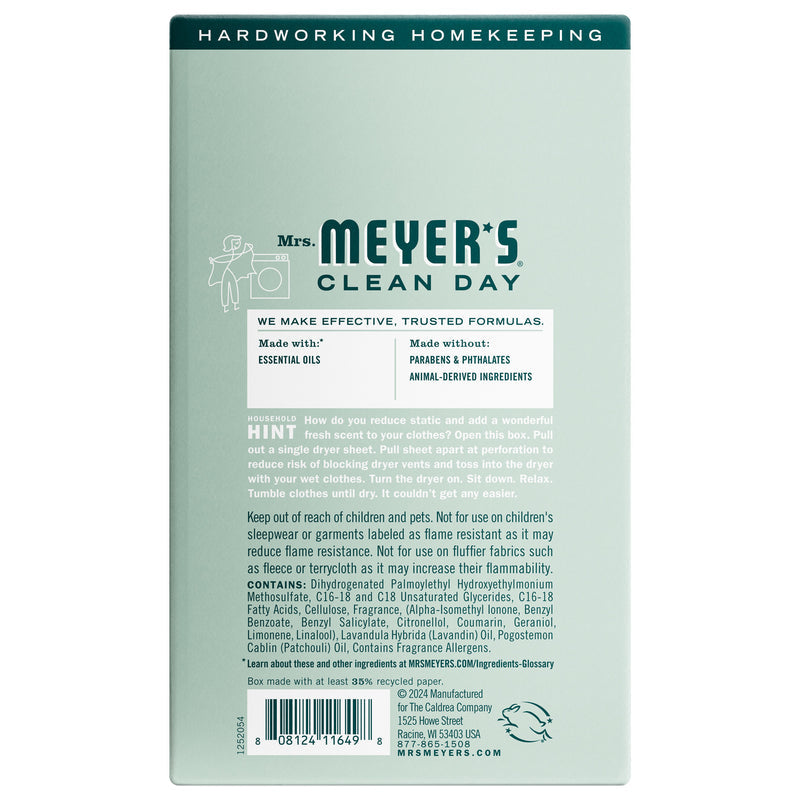 Mrs. Meyer's Birchwood Dryer Sheets